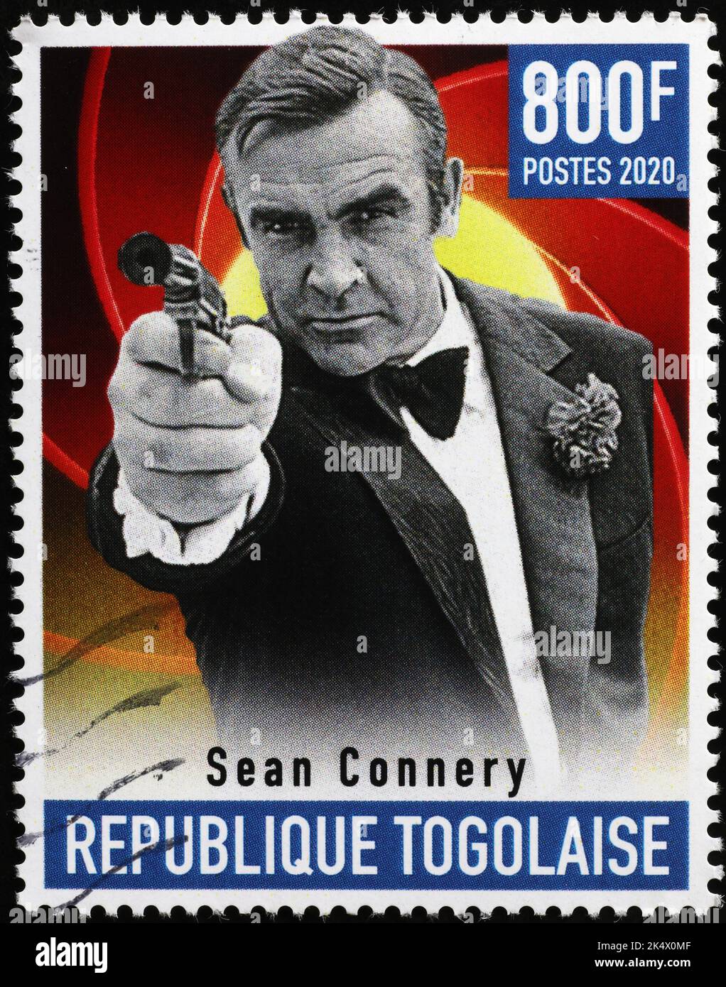 Sean Connery as James Bond 007 on african postage stamp Stock Photo