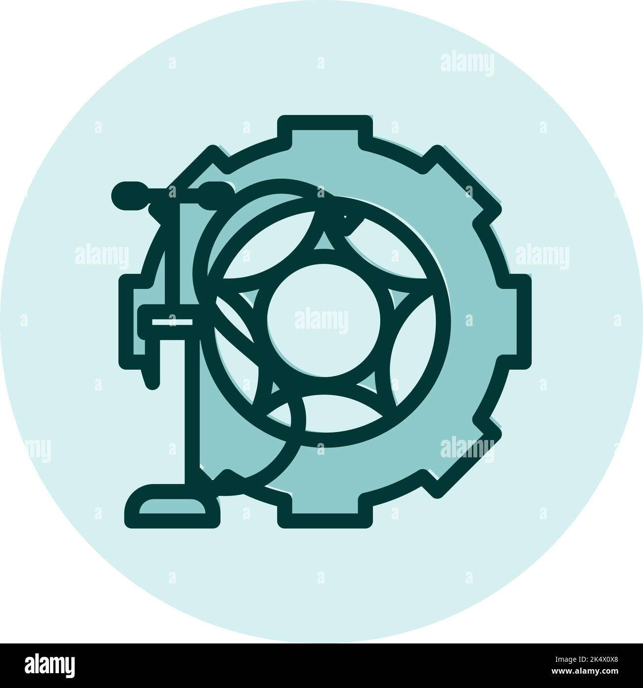 Car wheel pump, illustration, vector on a white background. Stock Vector