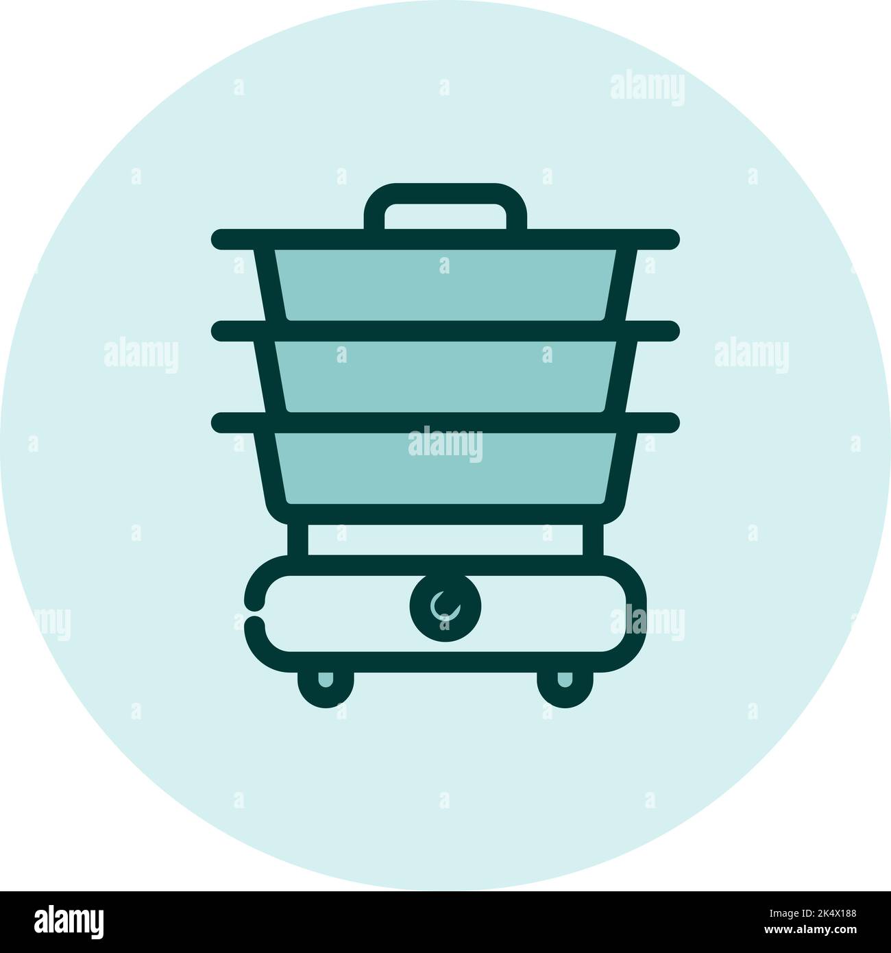 Household electronics pressure cooker, illustration, vector on a white background. Stock Vector