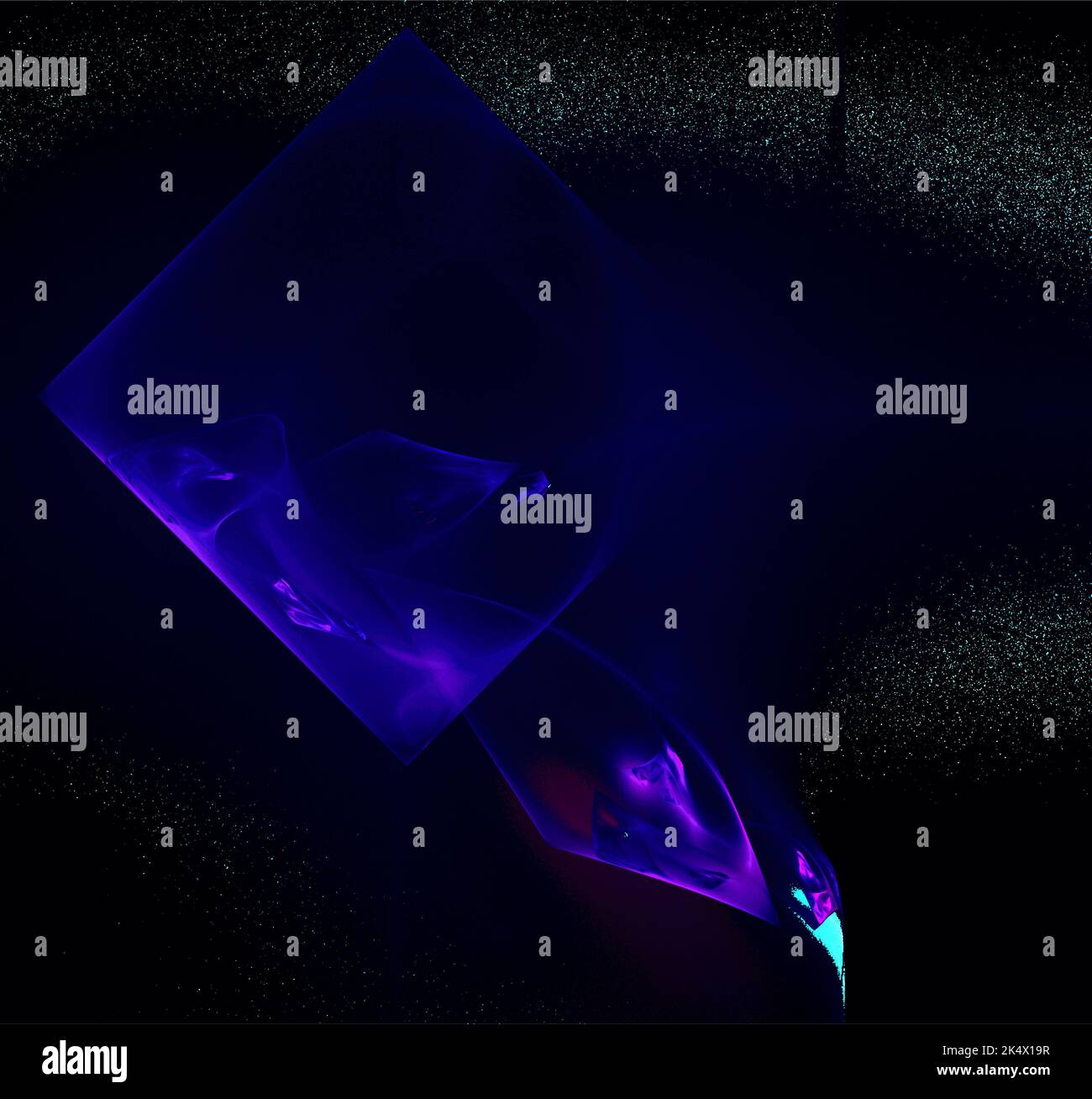 bright abstract background of glowing weaves of blue lines on a dark ...