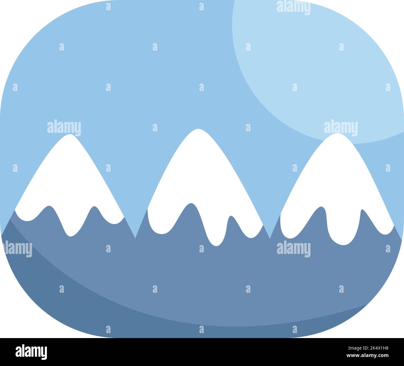 Mountains peaks landscape, illustration, vector on a white background. Stock Vector