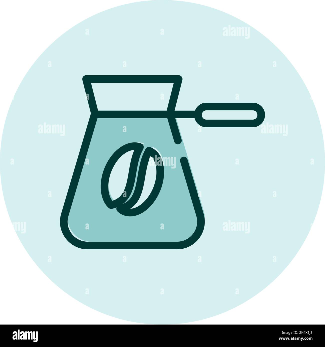 Kitchen coffee cezve, illustration, vector on a white background Stock