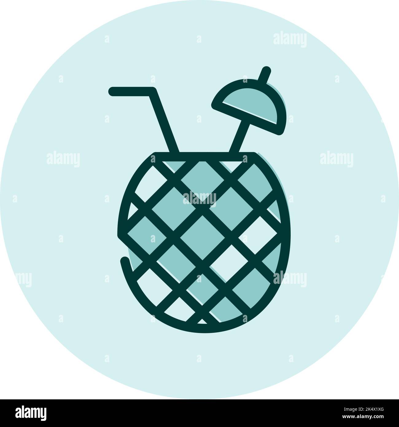 Pineapple juice, illustration, vector on a white background. Stock Vector