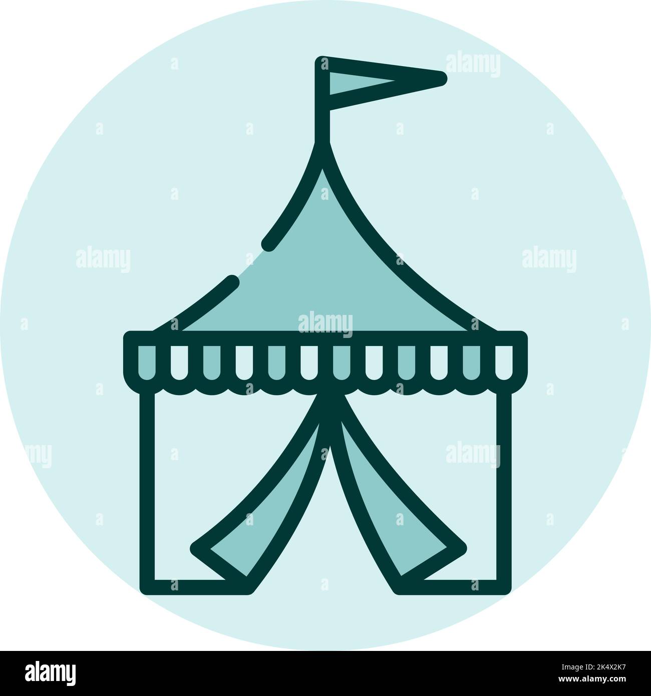 Circus tent, illustration, vector on a white background. Stock Vector