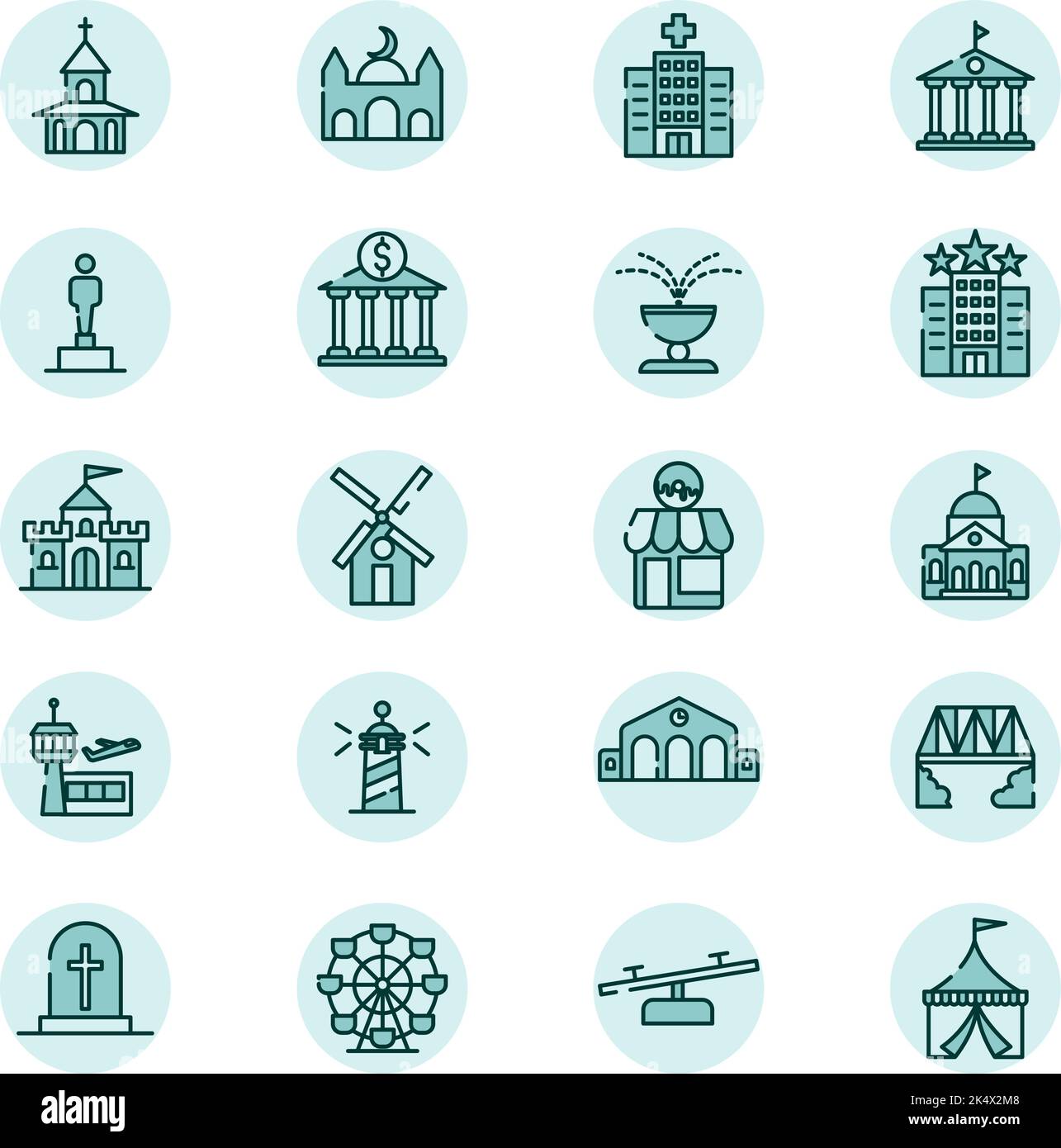 City places, illustration, vector on a white background Stock Vector ...
