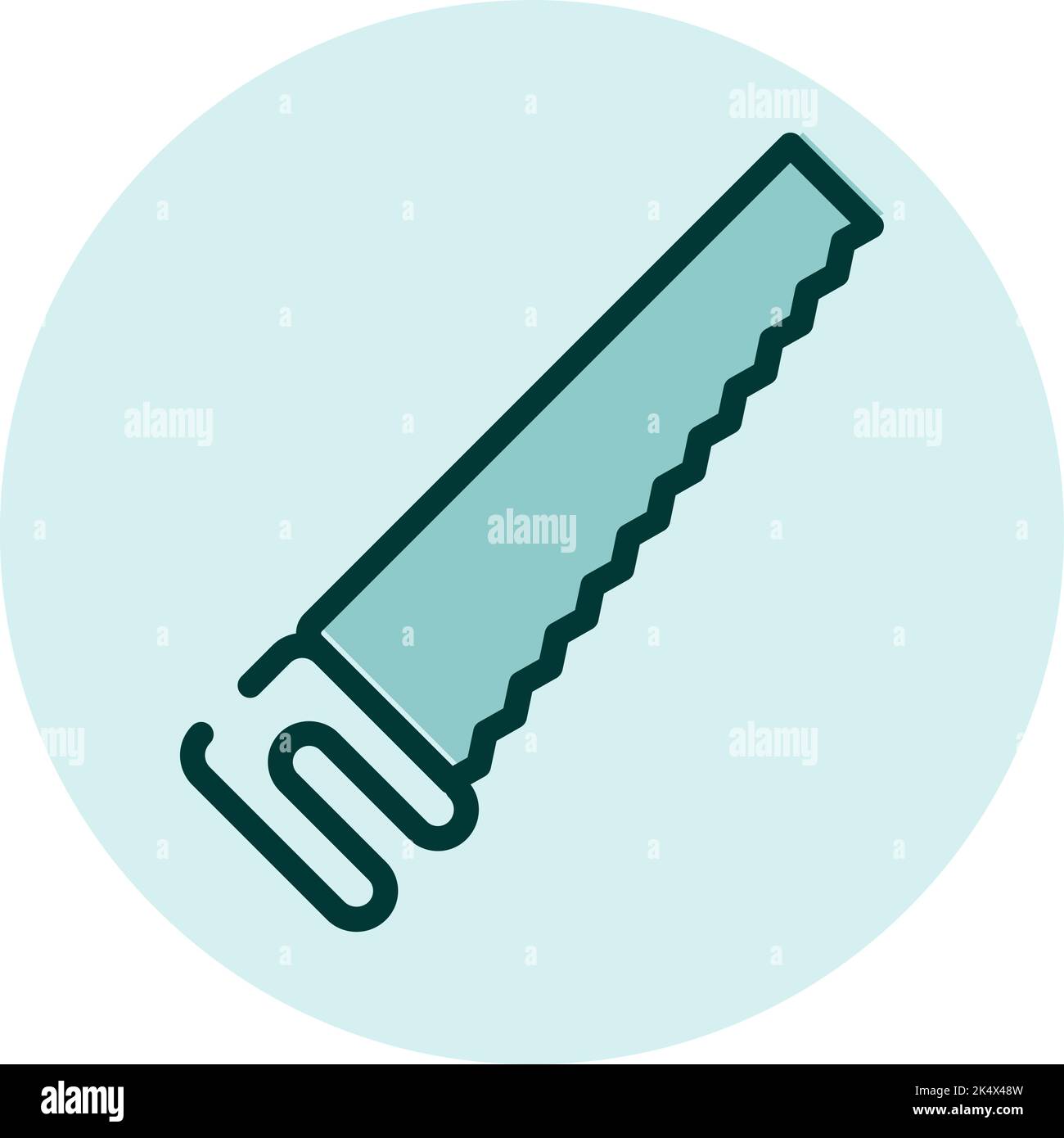 Hand saw, illustration, vector on a white background. Stock Vector