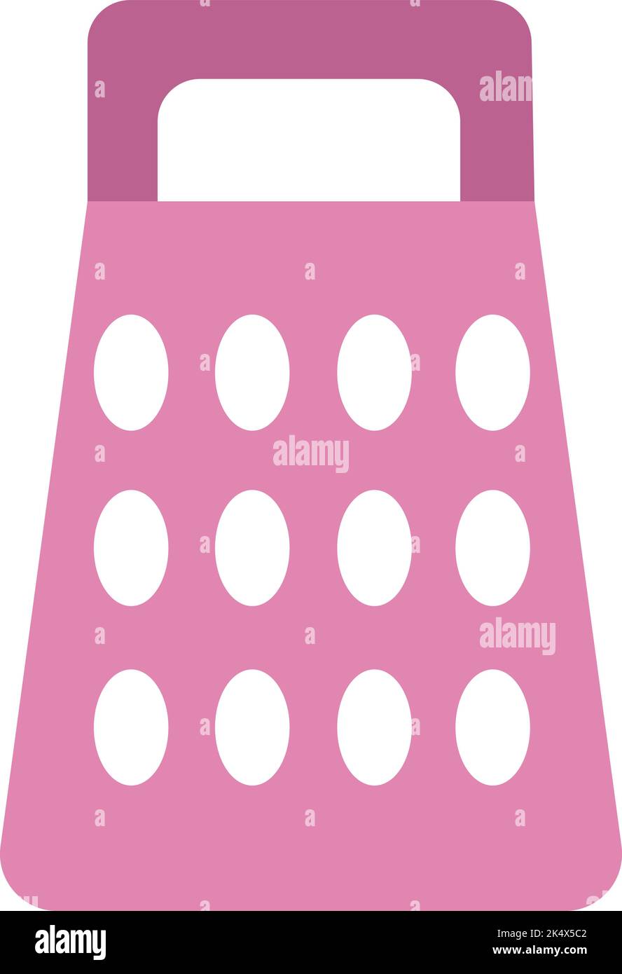 Pink kitchen grater, illustration, vector on a white background. Stock Vector