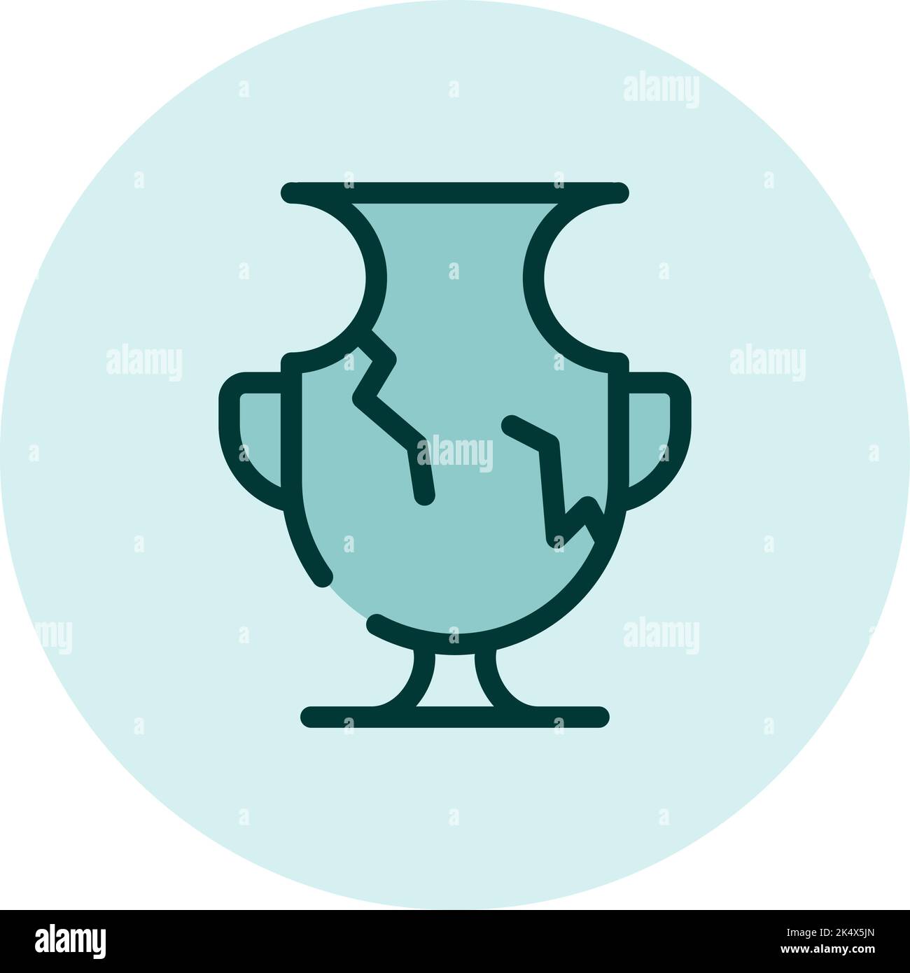 Archeology vase, illustration, vector on a white background. Stock Vector