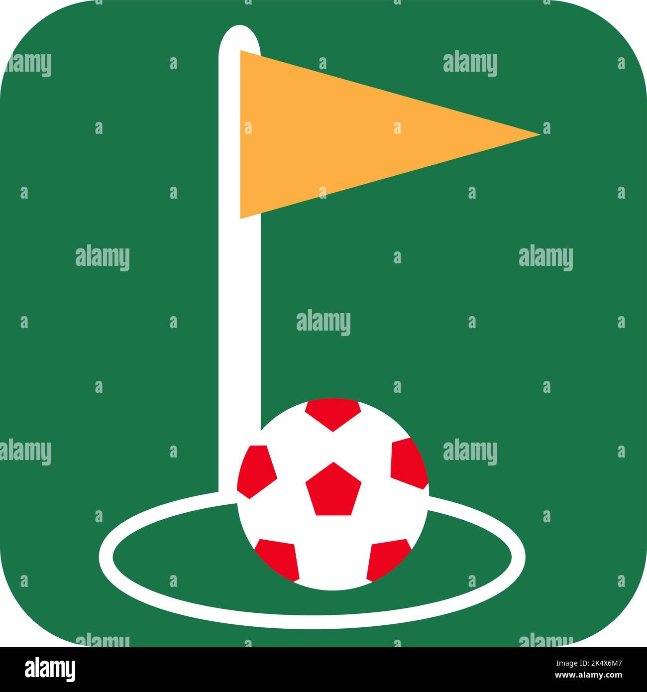 Football corner kick, illustration, vector on a white background. Stock Vector
