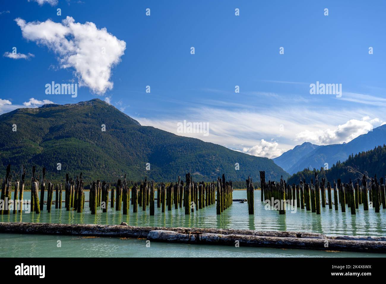 Beautiful shoreline in Bella Coola where the Bella Coola river reaches