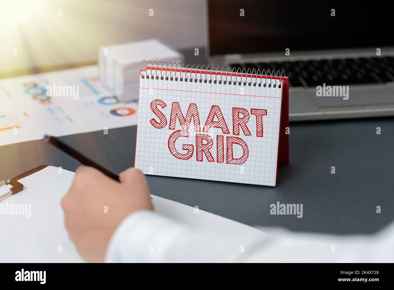 Sign displaying Smart Grid. Business approach includes of operational ...