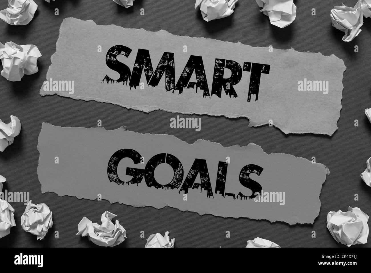 Text caption presenting Smart Goals. Concept meaning mnemonic used as a basis for setting objectives and direction Stock Photo