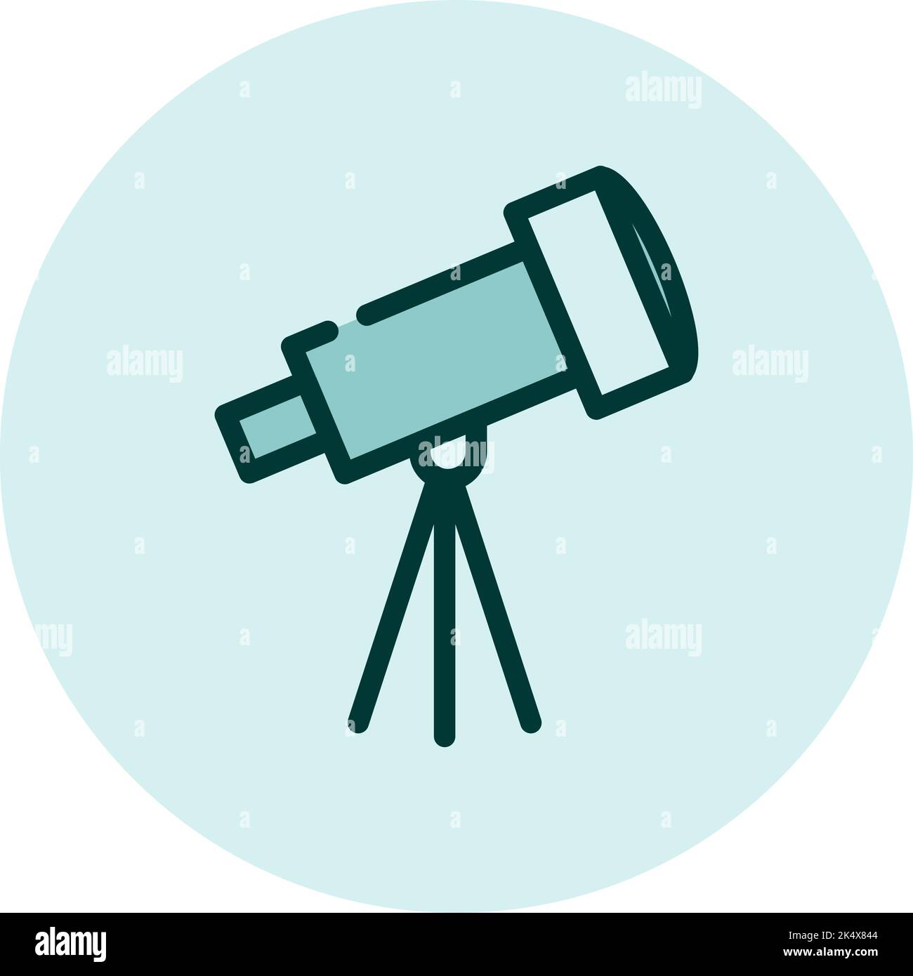 Space telescope, illustration, vector on a white background. Stock Vector