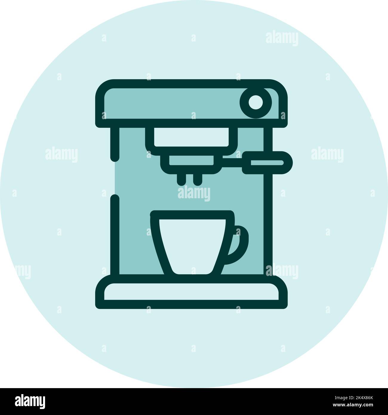 Household electronics coffee maker, illustration, vector on a white background. Stock Vector