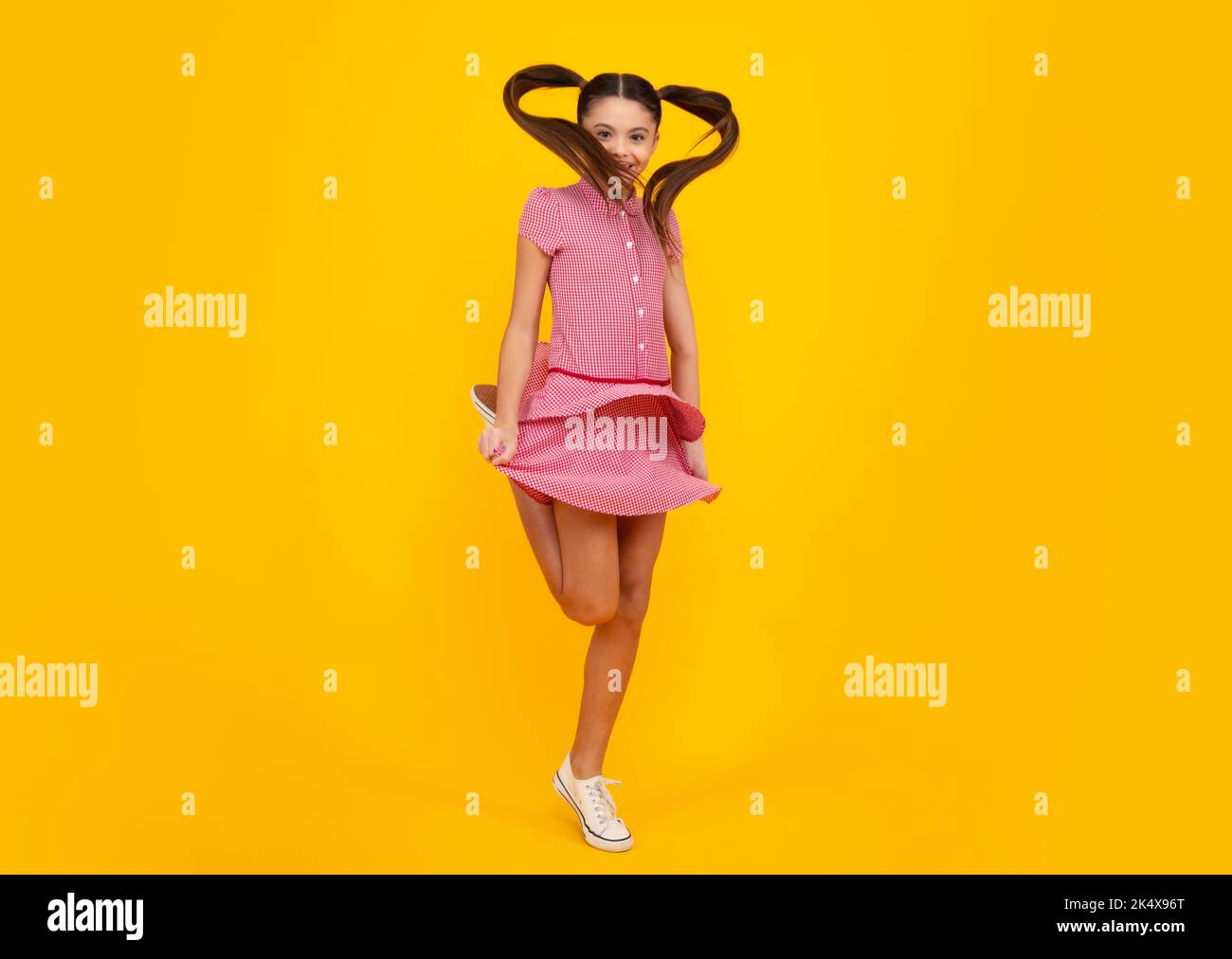 Amazed teenager. Happiness, freedom, motion and child. Young teenager