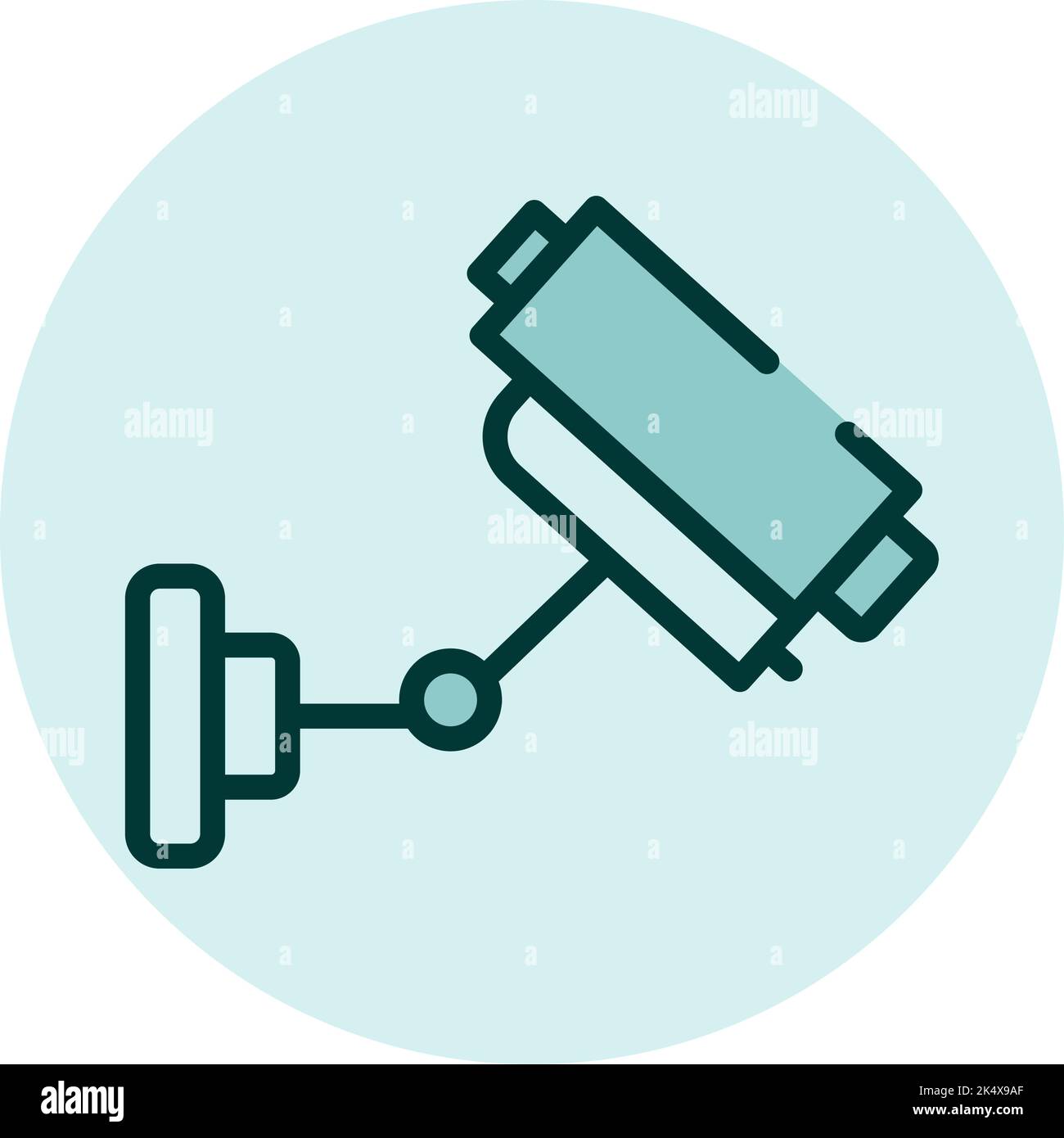 Warning sign camera surveilance, illustration, vector on a white background. Stock Vector