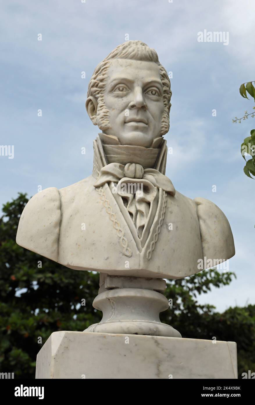 Bust of Antonio Jose de Ayos at Cartagena in Colombia Stock Photo
