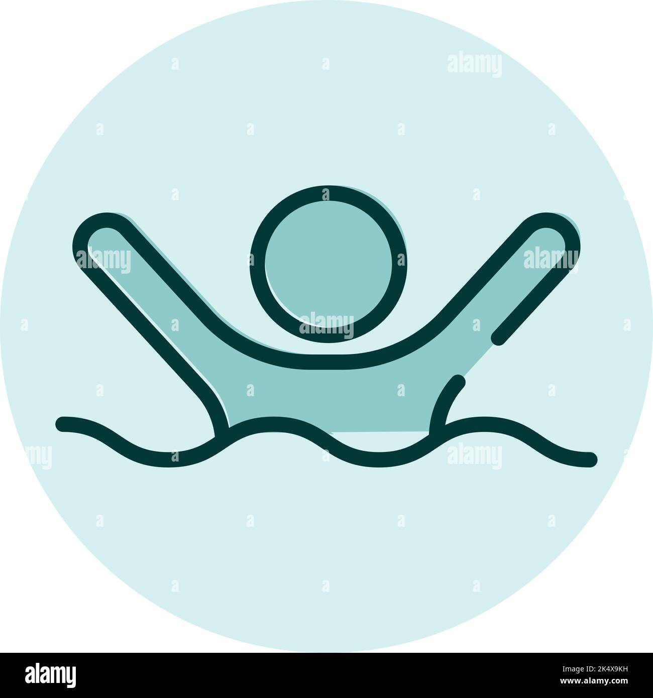 Warning sign drowning zone, illustration, vector on a white background. Stock Vector