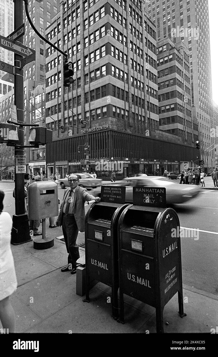 New York City street corner with mail boxes Stock Photo Alamy