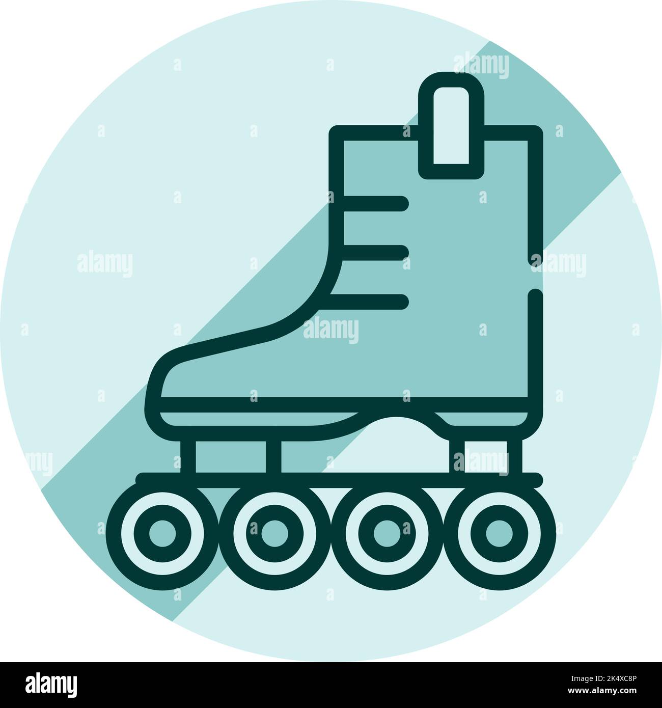 Warning sign no roller skates, illustration, vector on a white background. Stock Vector