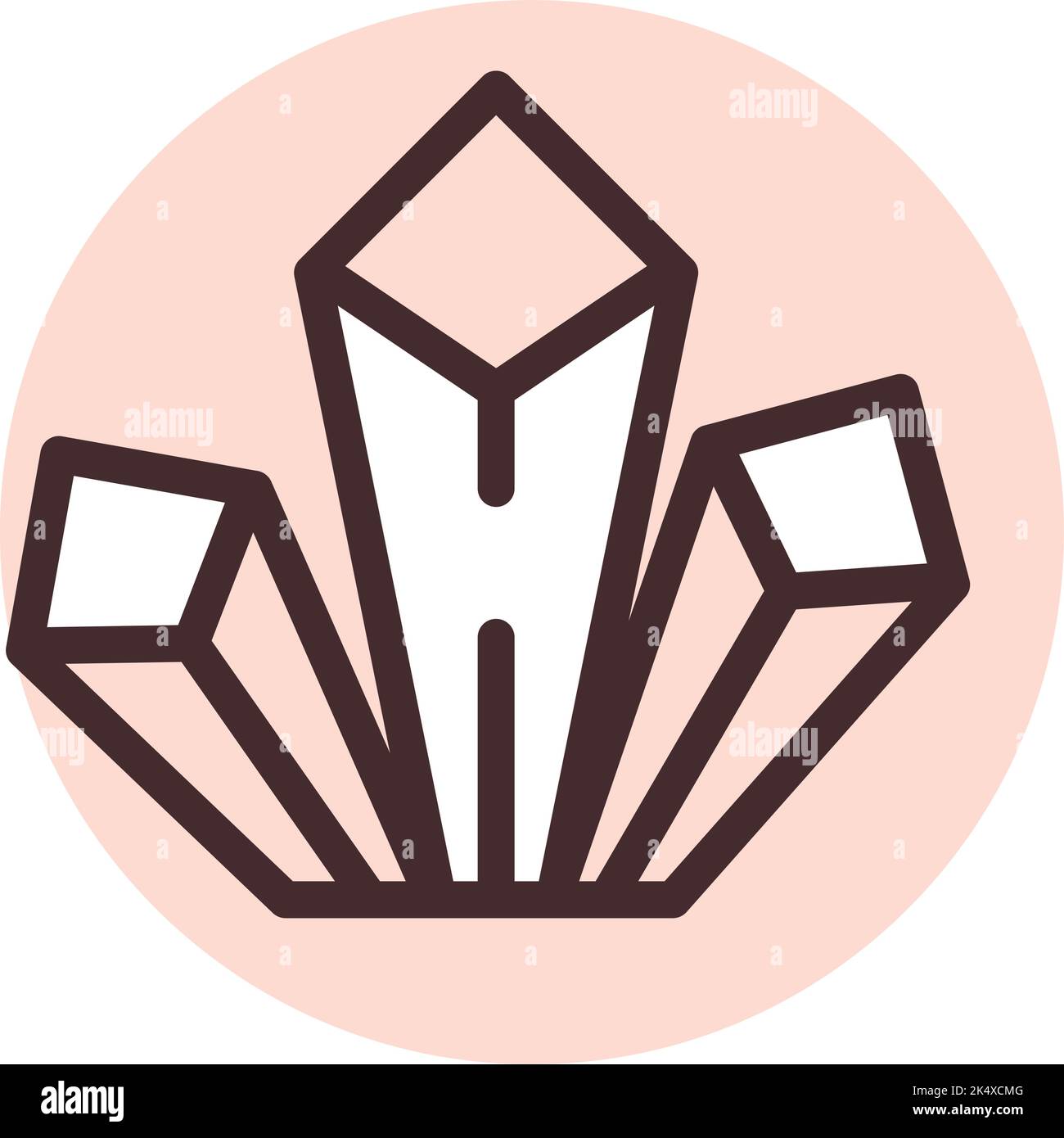 Crystals addiction, illustration, vector on a white background. Stock Vector
