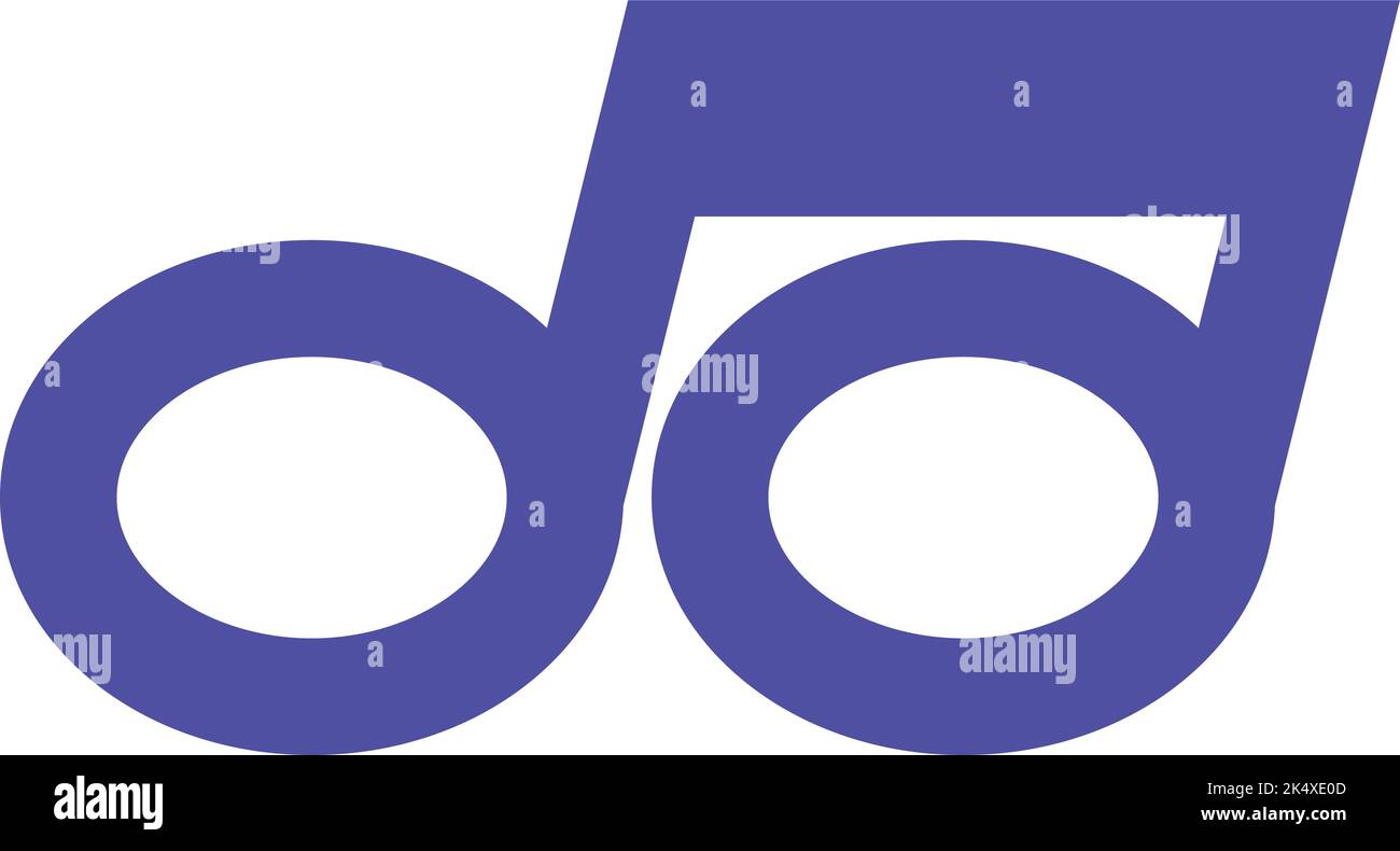 Blue Music note, illustration, vector on a white background. Stock Vector