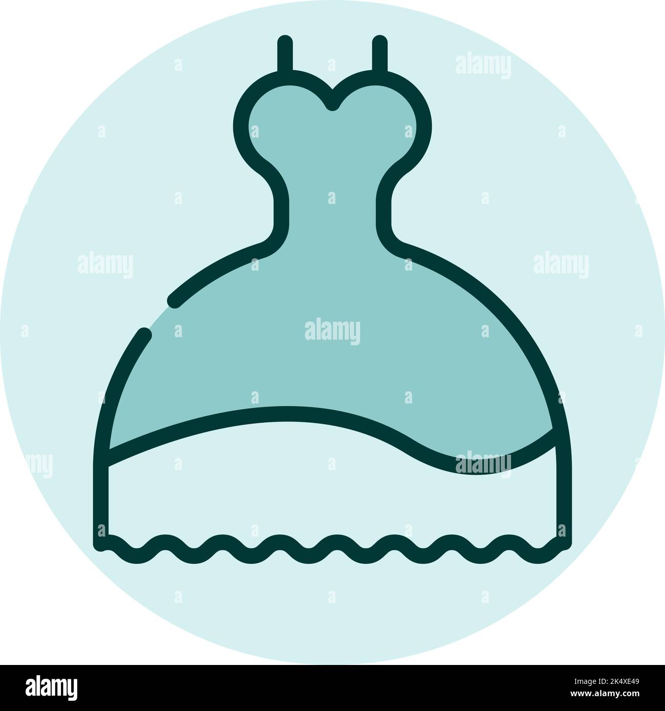 Wedding dress, illustration, vector on a white background Stock Vector ...