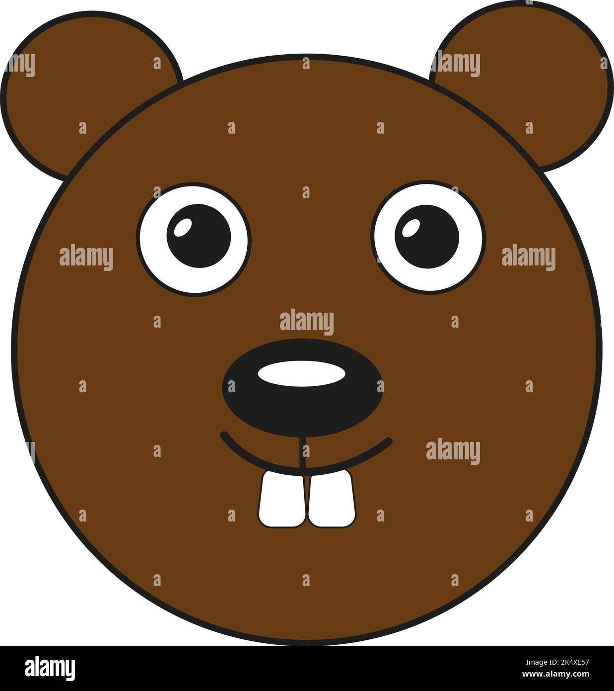 Brown beaver, illustration, vector on a white background. Stock Vector