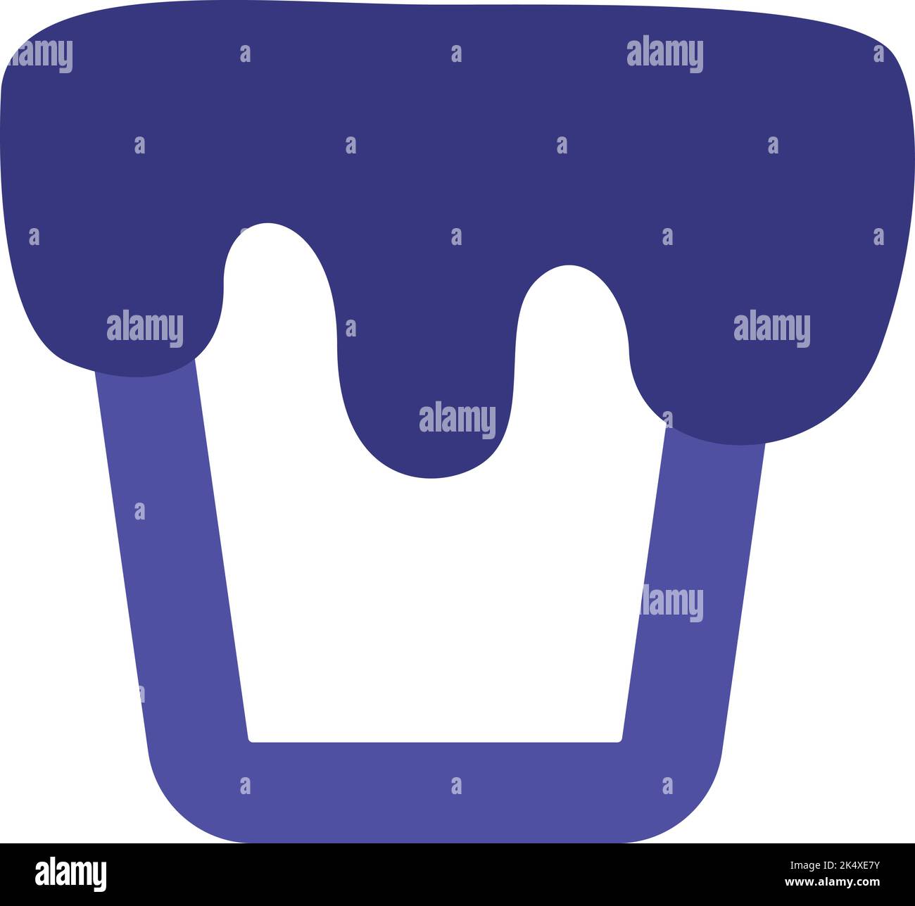 Blue paint bucket, illustration, vector on a white background. Stock Vector