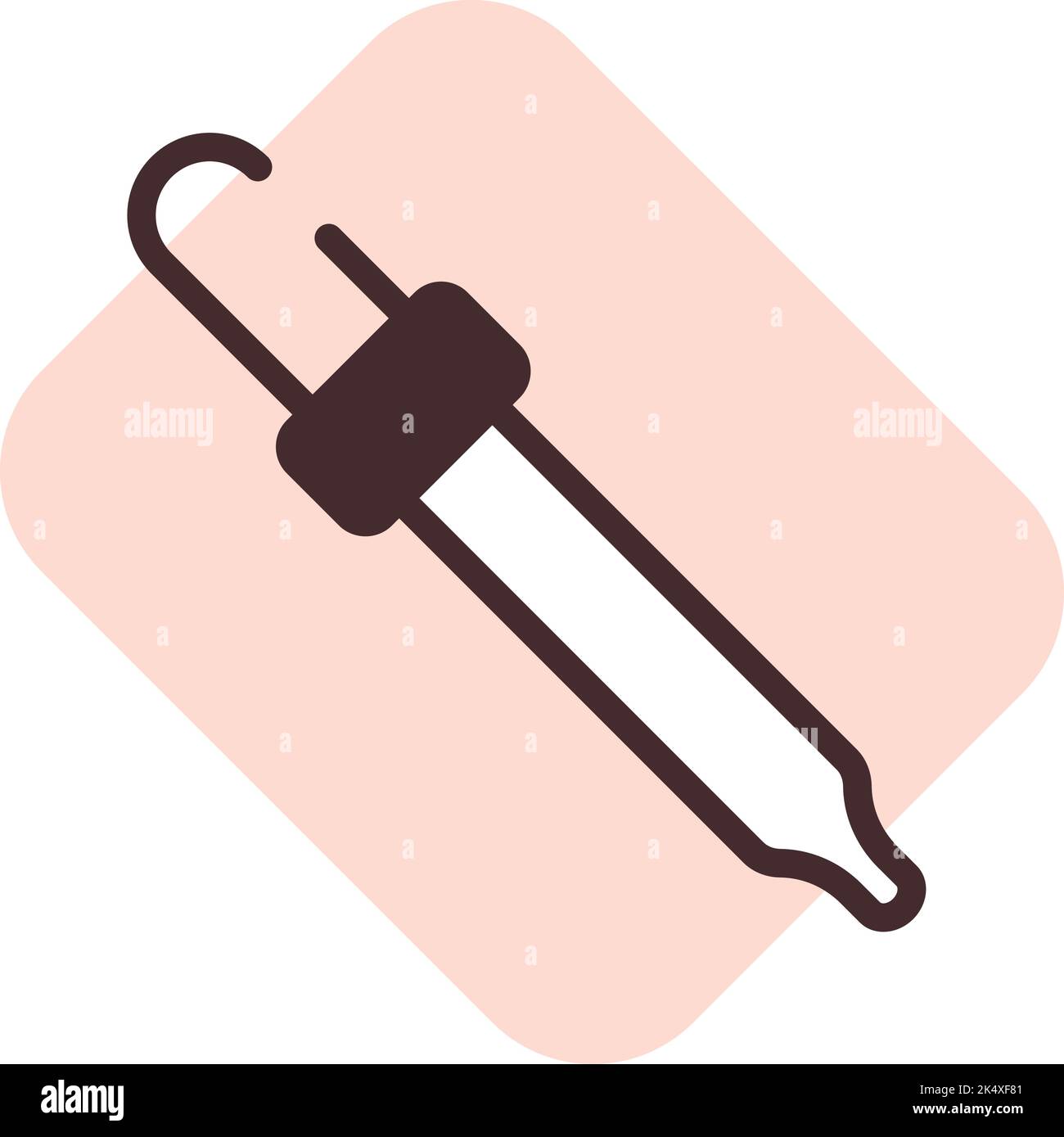 Eye dropper addiction, illustration, vector on a white background. Stock Vector