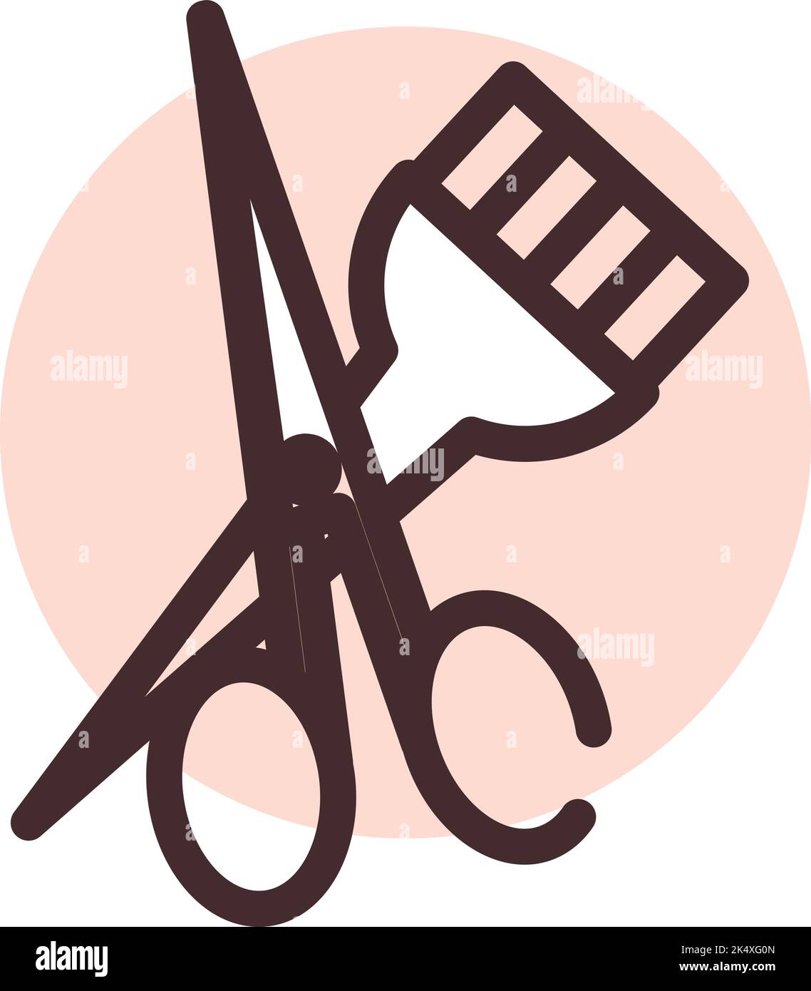 Hair dying tools, illustration, vector on a white background. Stock Vector