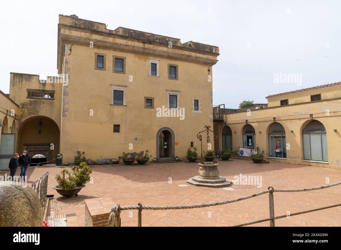 NETTUNO, ROME, ITALY - July 18, 2022: view of the courtyard of Forte Sangallo in Nettuno, Rome. Stock Photo