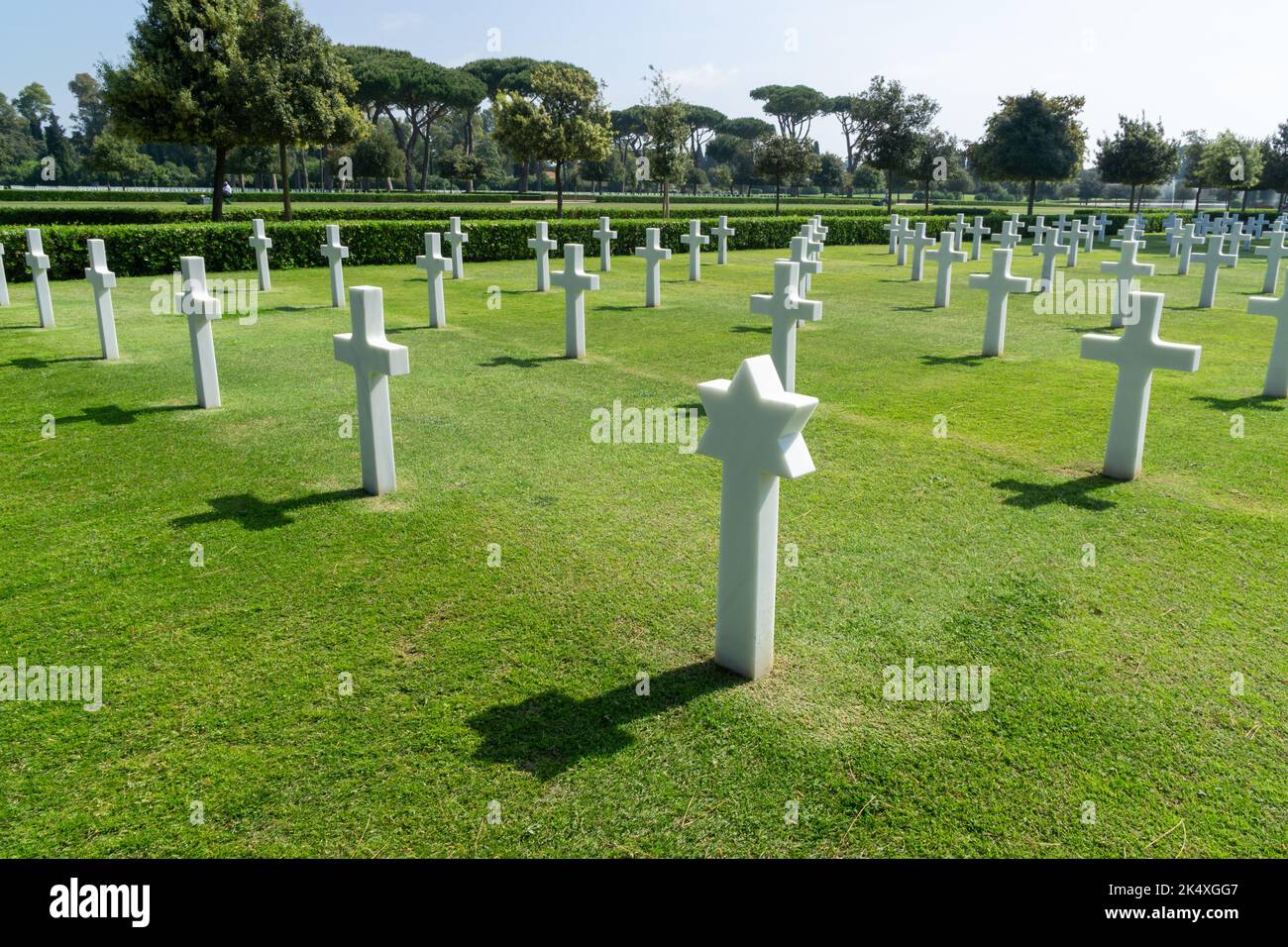 NETTUNO, ROME, ITALY - July 18, 2022: The World War II American Cemetery and Memorial, Stock Photo