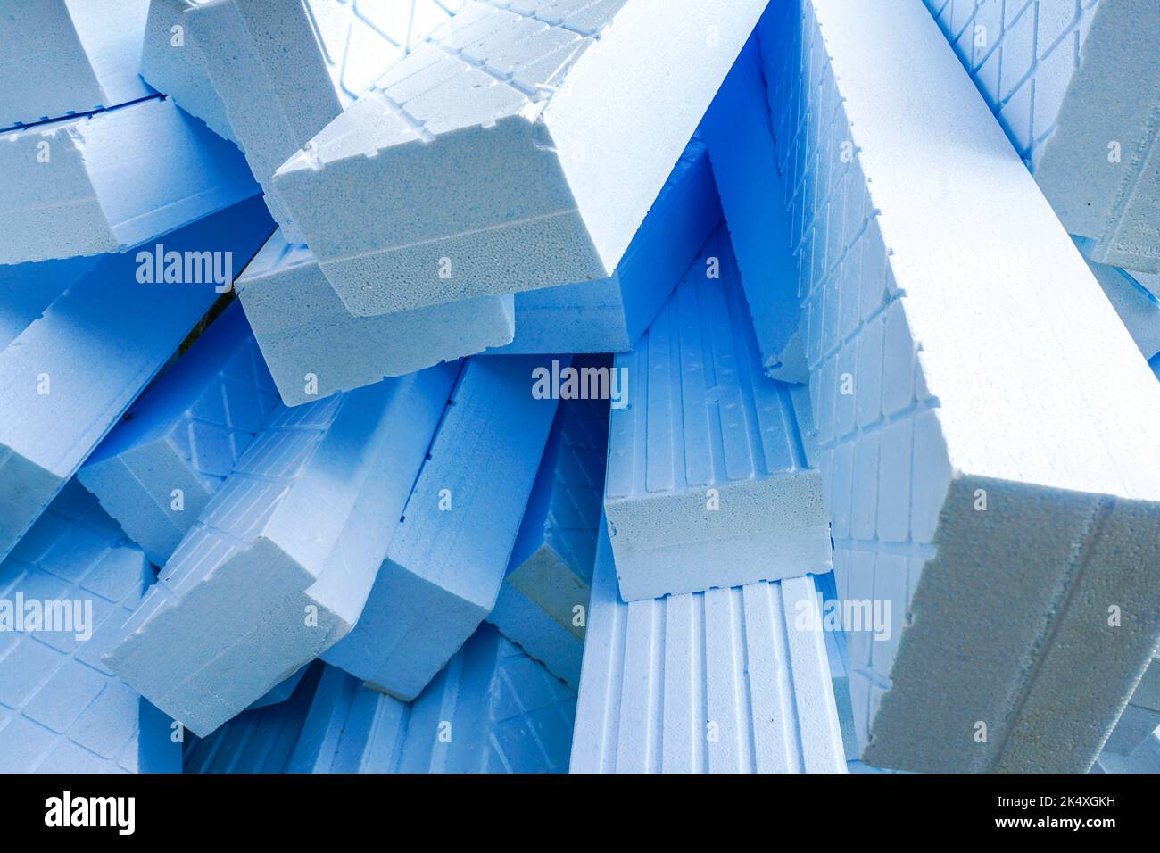 styrofoam polystyrene insulation material for house facade wall thermal protection Stock Photo