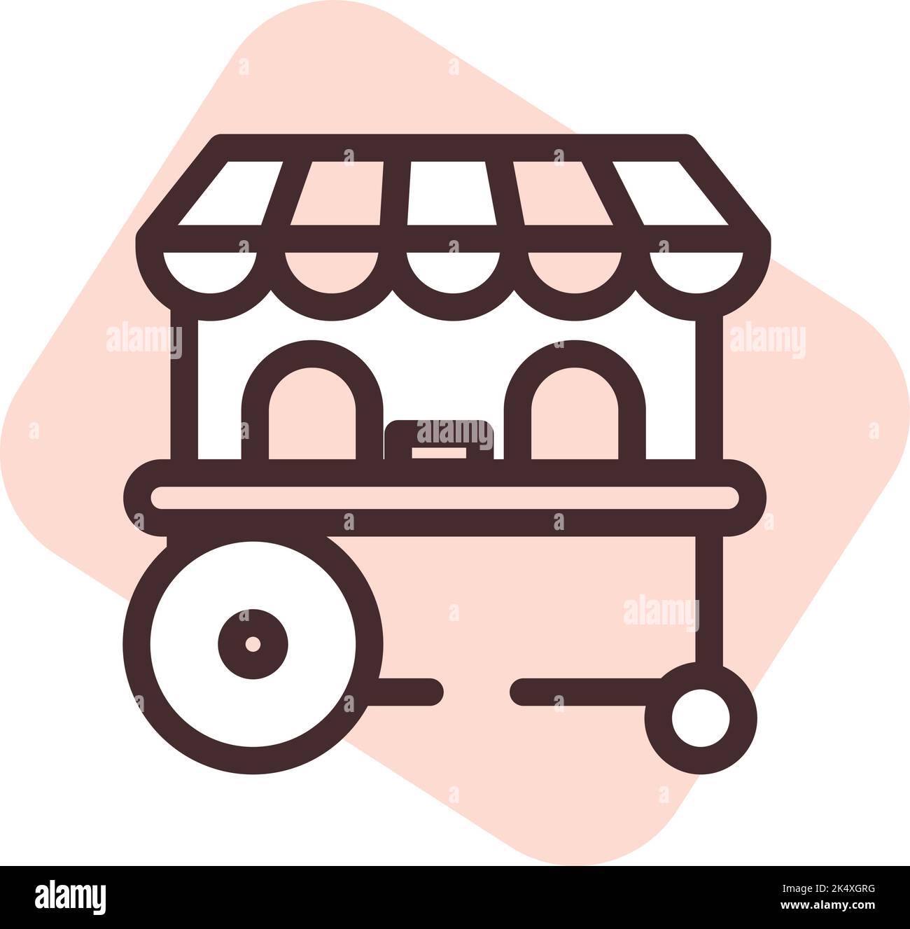 Circus ticket booth, illustration, vector on a white background Stock