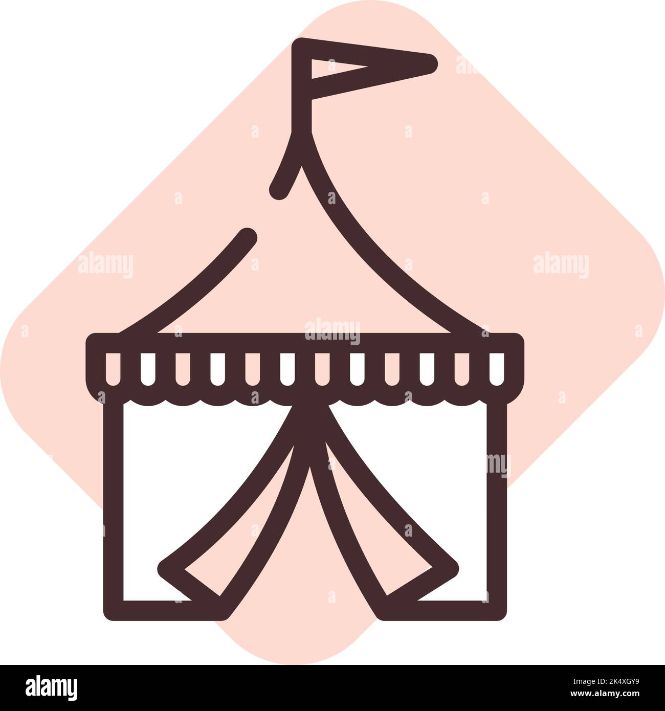 Circus tent, illustration, vector on a white background. Stock Vector