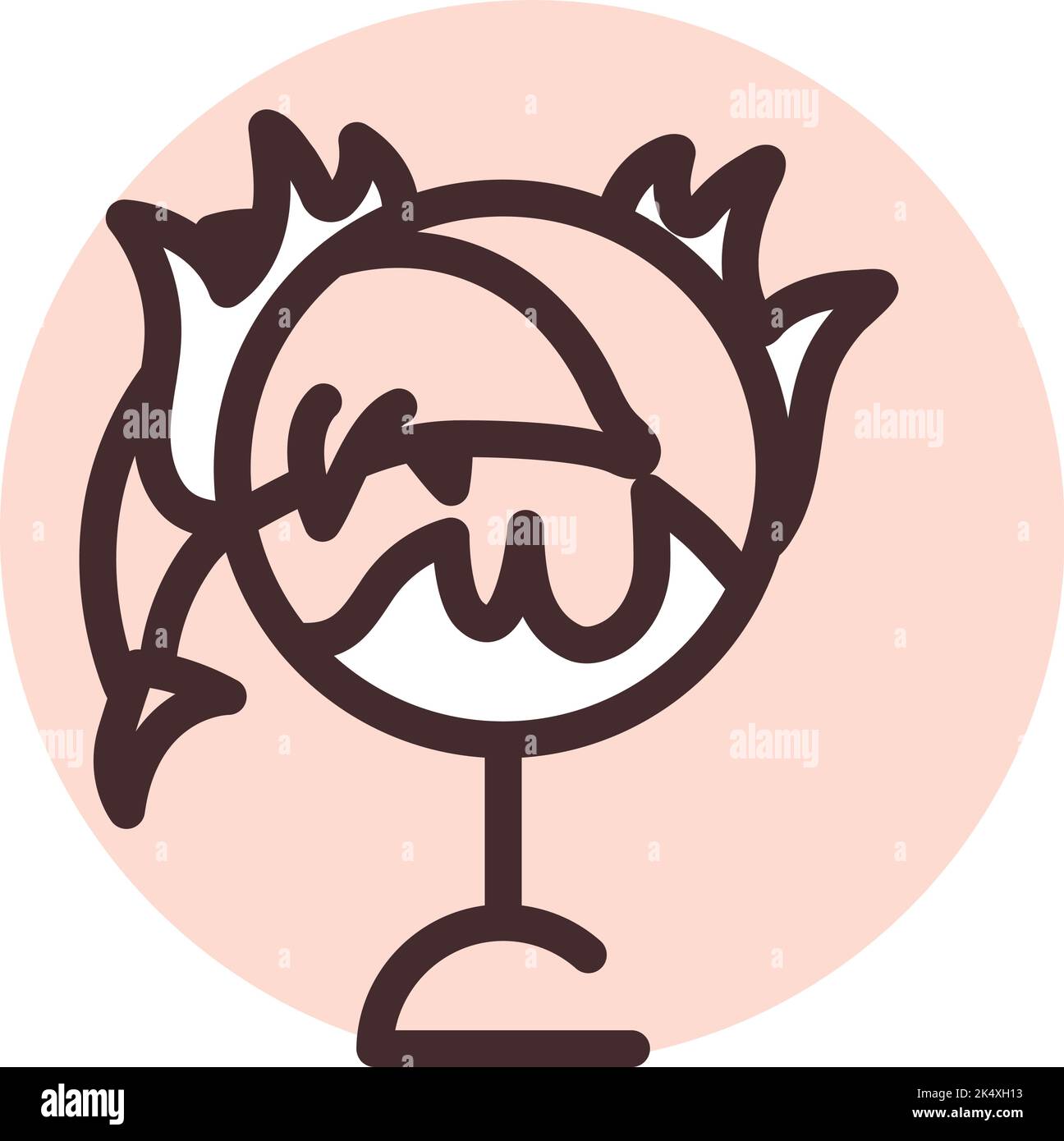 Circus dolphin show, illustration, vector on a white background Stock