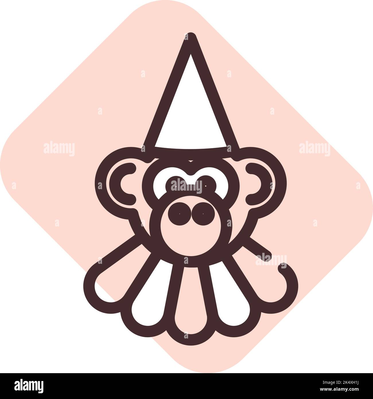 Circus monkey, illustration, vector on a white background. Stock Vector