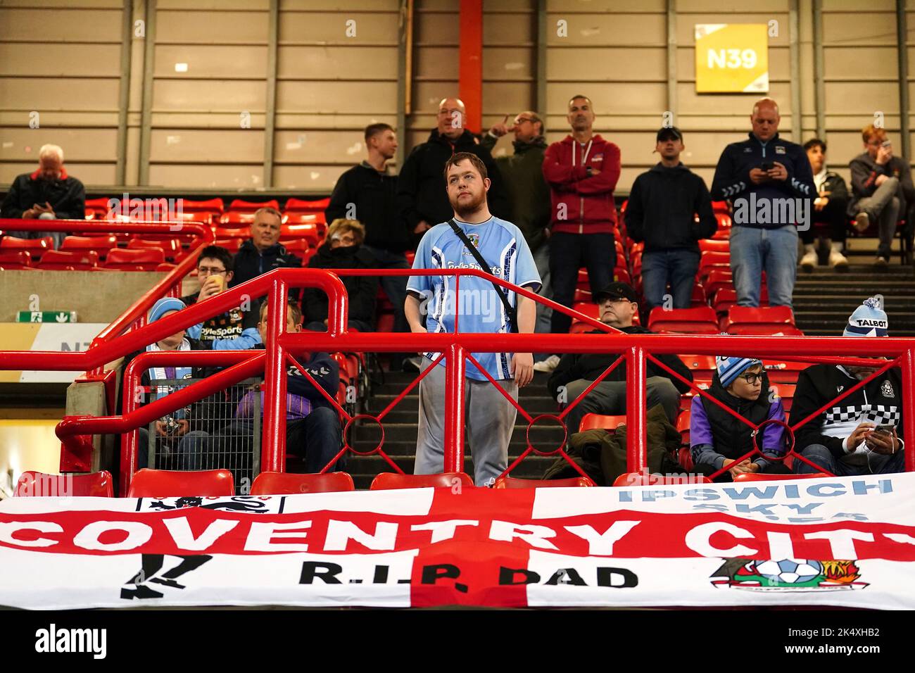 Coventry City fans in the away stand before the Sky Bet Championship