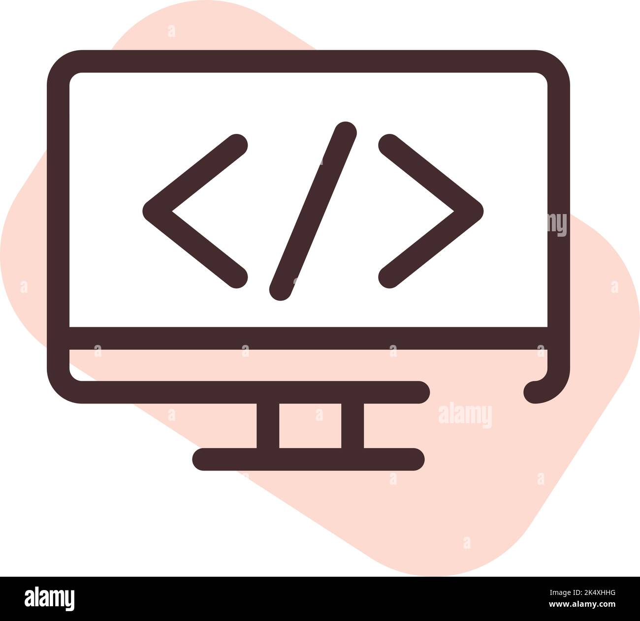 Computer coding, illustration, vector on a white background. Stock Vector