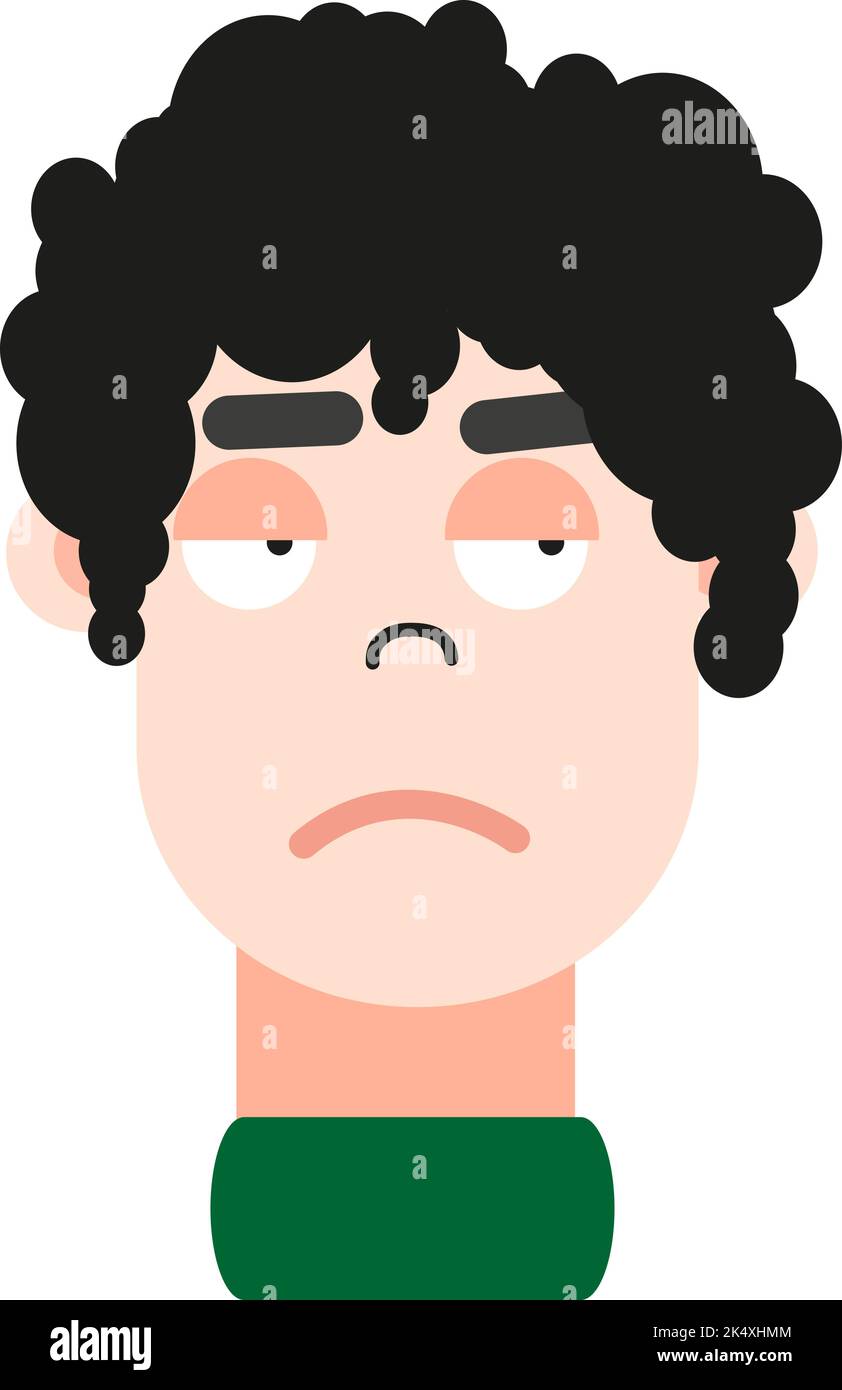 Suspicious boy, illustration, vector on a white background. Stock Vector