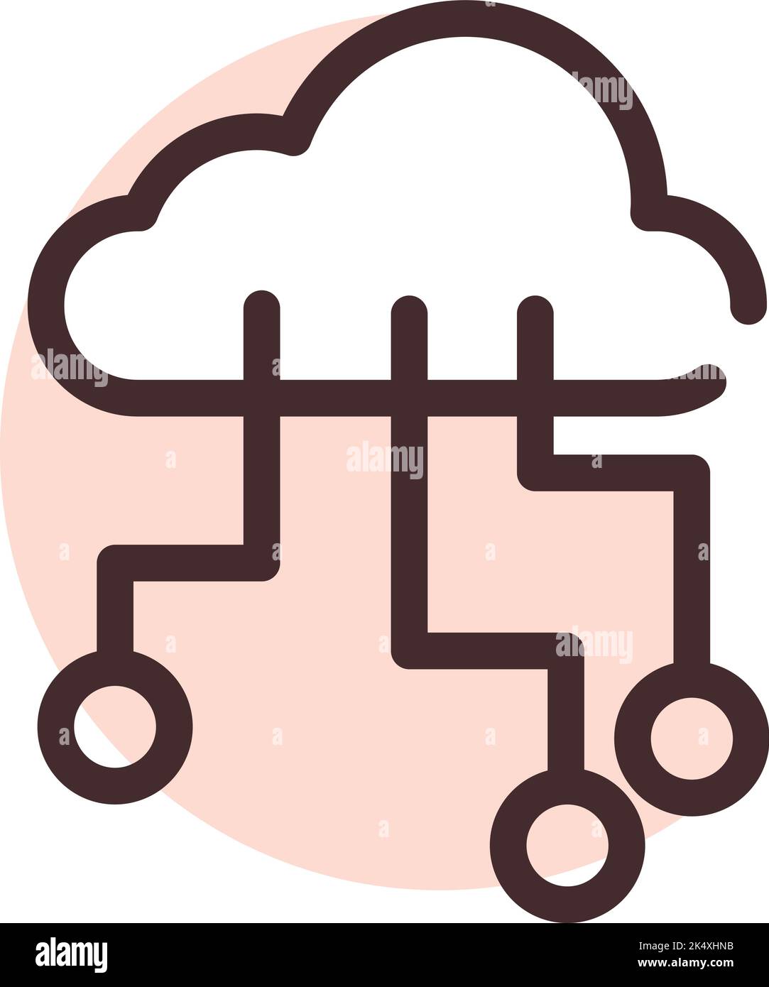 Computer server sync, illustration, vector on a white background. Stock Vector