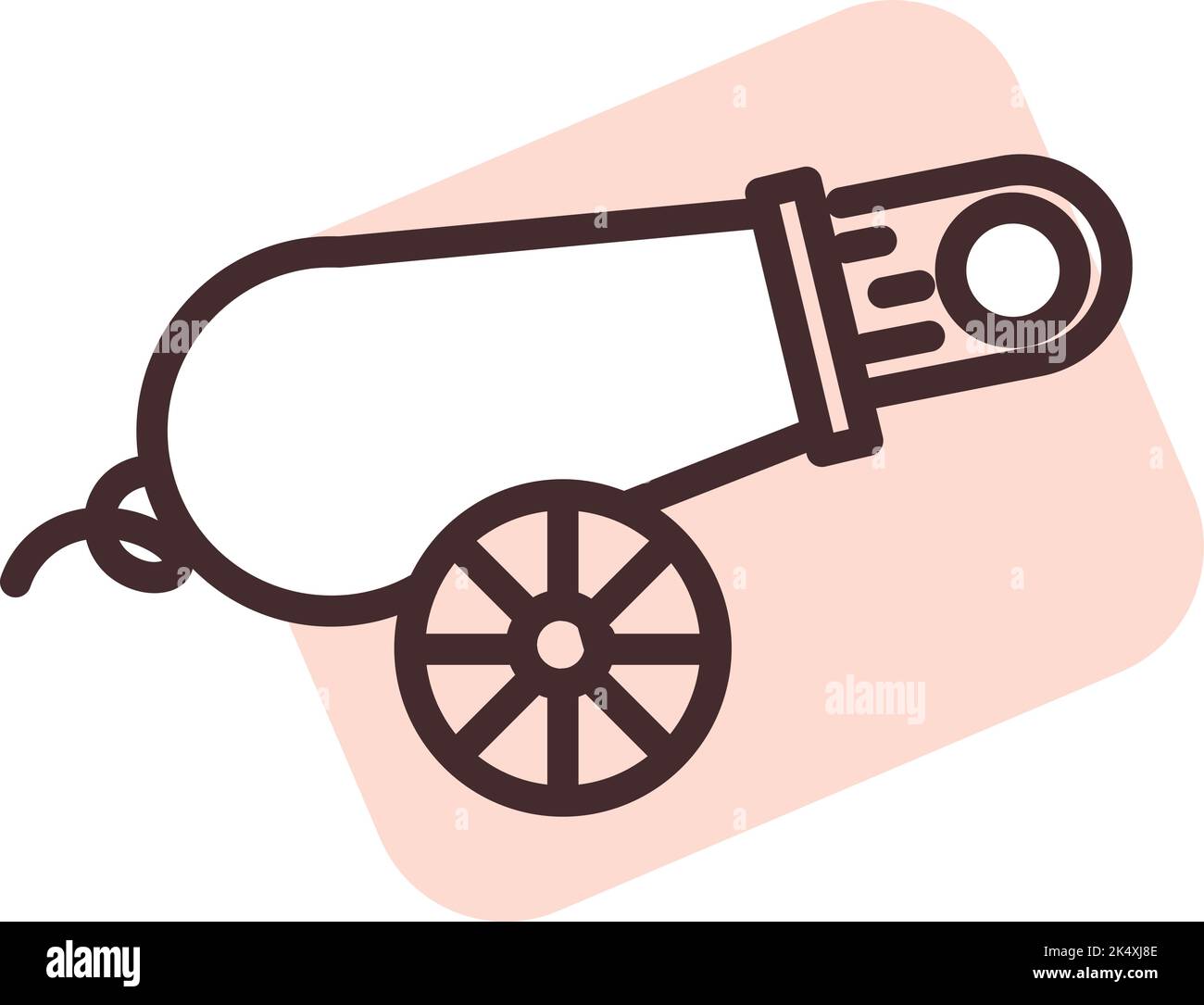 Circus cannon fire, illustration, vector on a white background. Stock Vector