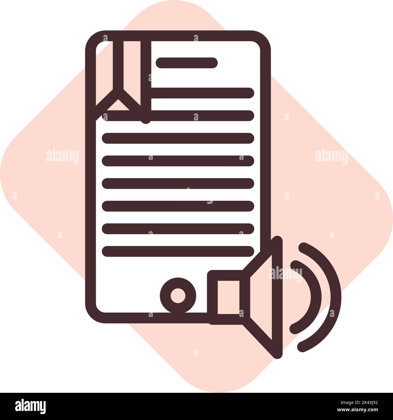Reading audiobook, illustration, vector on a white background. Stock Vector