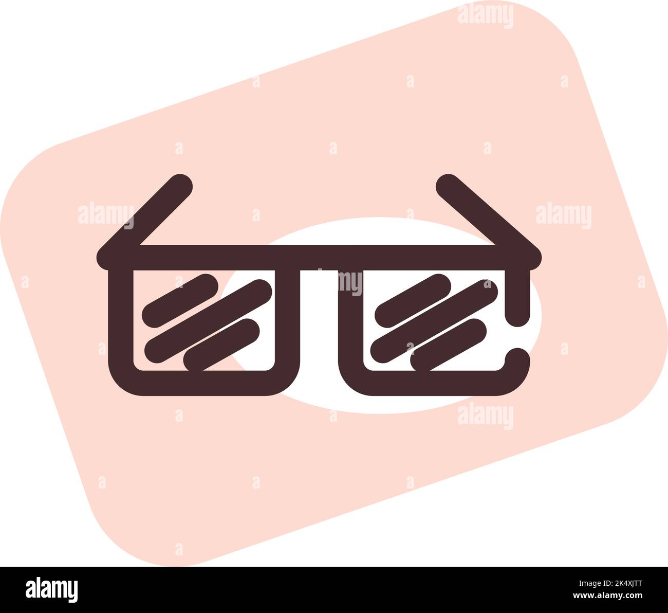 3D Glasses, illustration, vector on a white background. Stock Vector