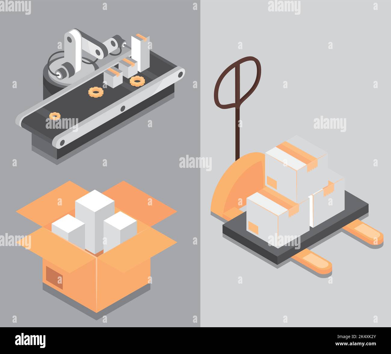 isometric industry factory, icon set Stock Vector Image & Art - Alamy
