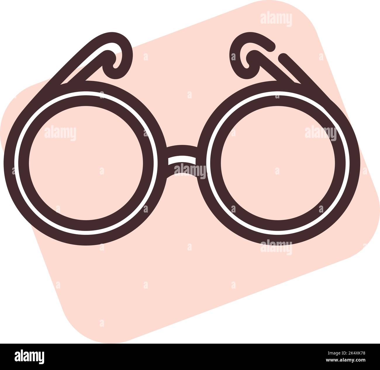 Eye disability glasses, illustration, vector on a white background