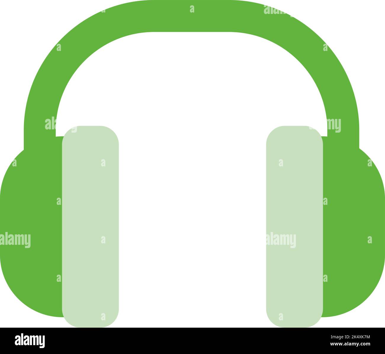 Green headphones, illustration, vector on a white background. Stock Vector