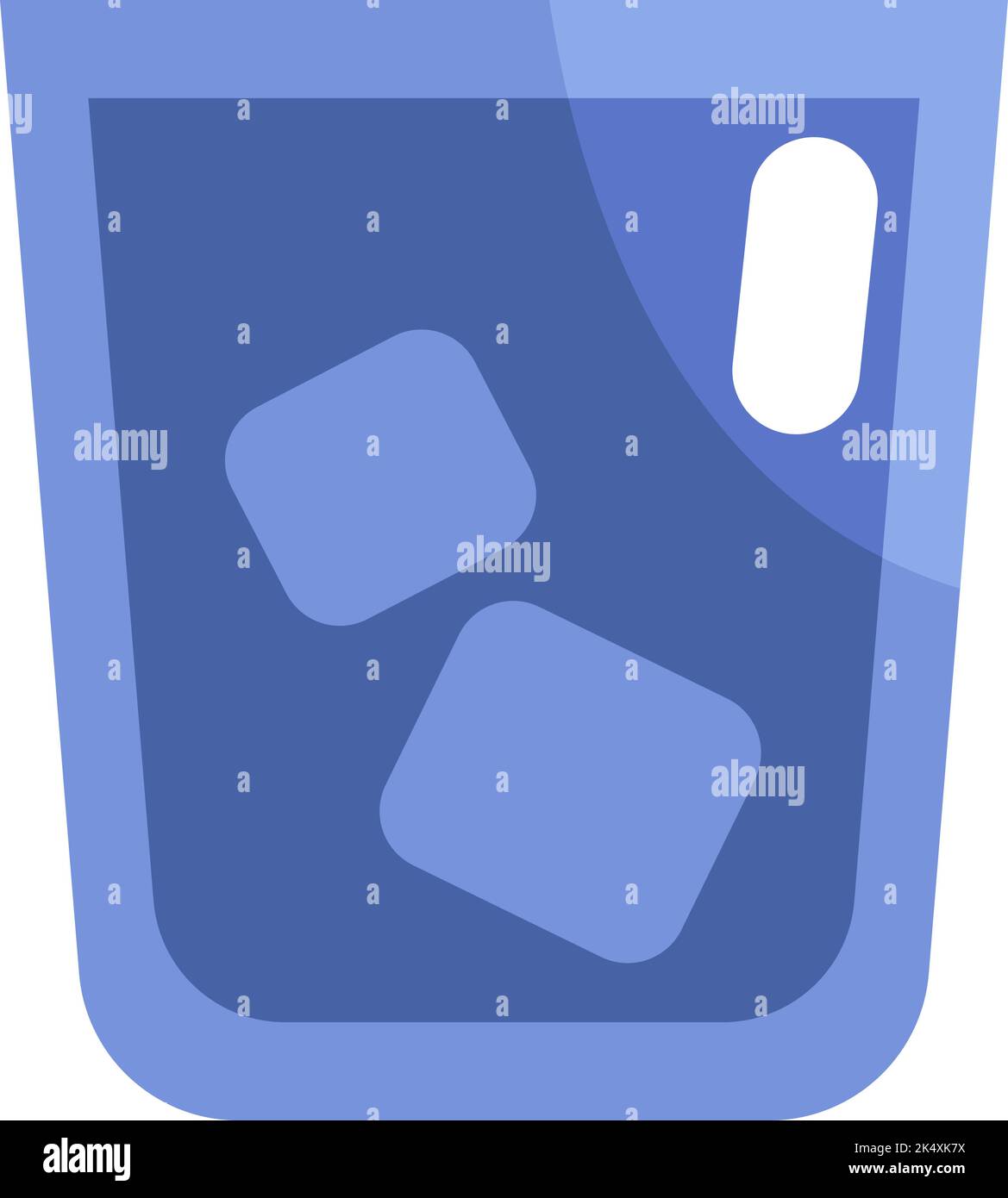 Water with ice, illustration, vector on a white background. Stock Vector