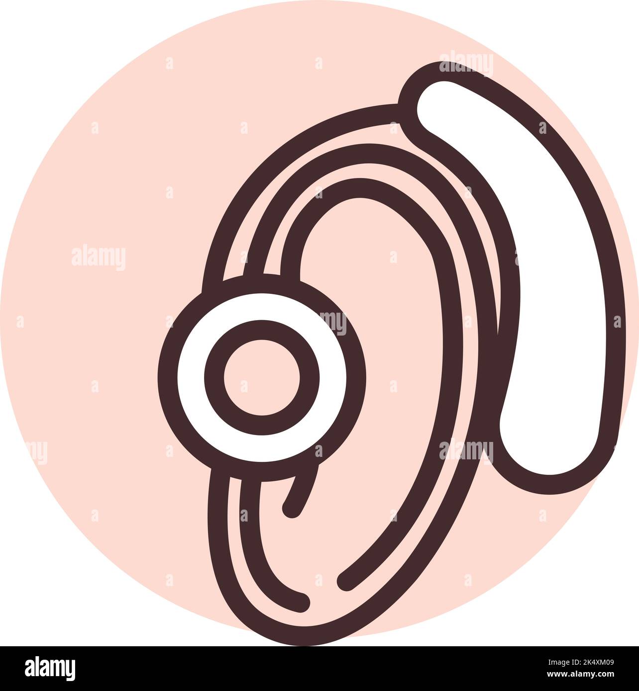Hearing aid, illustration, vector on a white background. Stock Vector